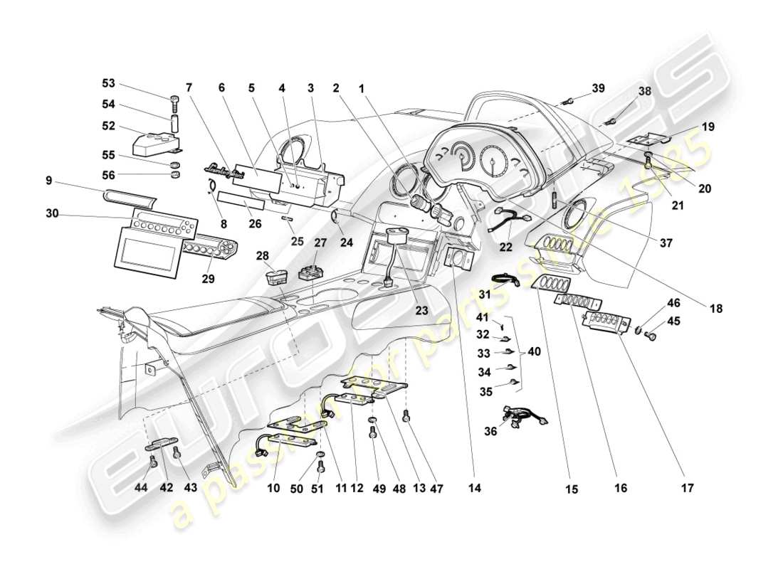 lamborghini murcielago coupe (2003) central wiring set parts diagram