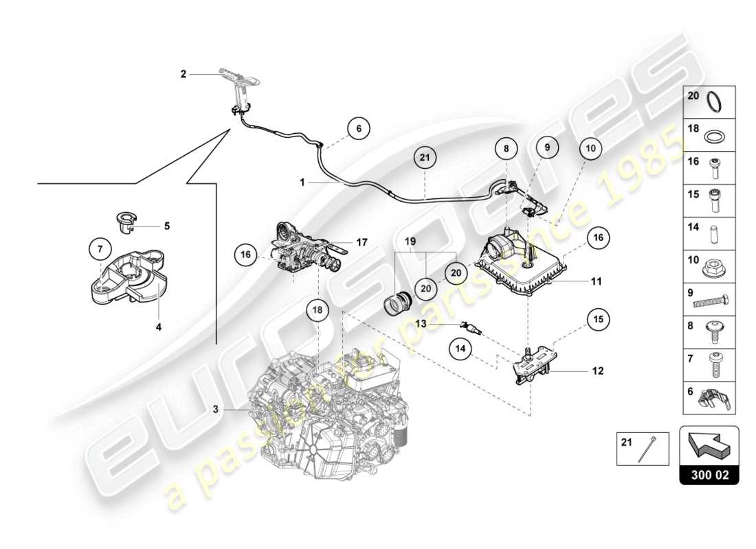 lamborghini evo coupe (2020) release lever parts diagram