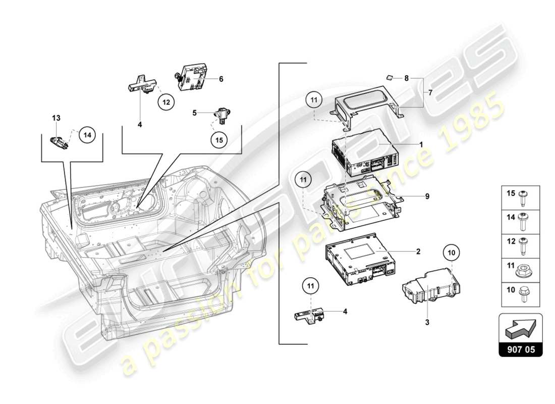 lamborghini lp700-4 coupe (2014) electrics parts diagram