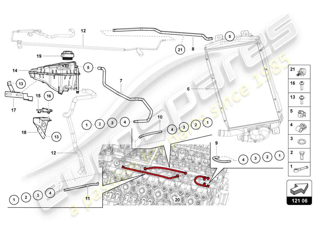 lamborghini lp720-4 roadster 50 (2015) cooling system parts diagram