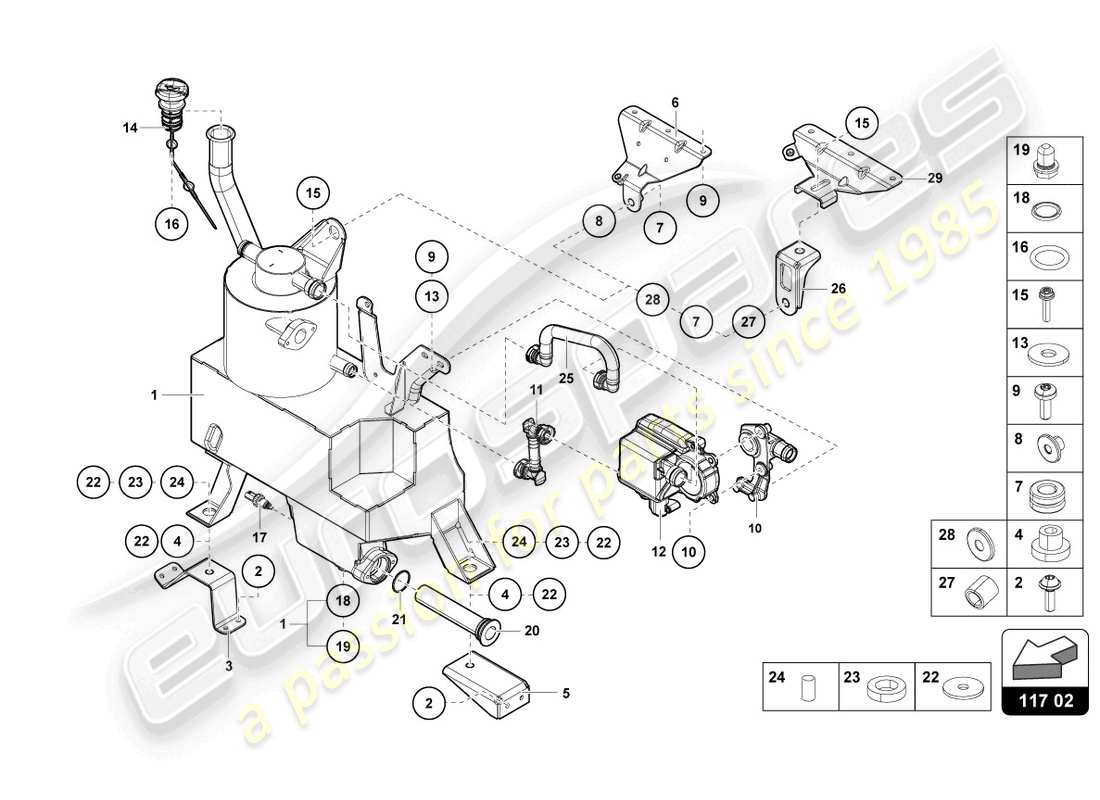 lamborghini lp720-4 roadster 50 (2015) oil container parts diagram