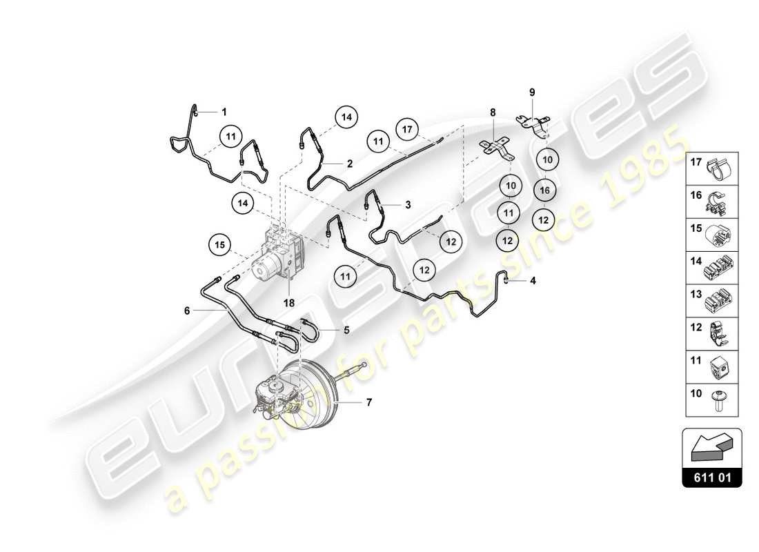 lamborghini 2018 (lp580-2 spyder) brake line part diagram