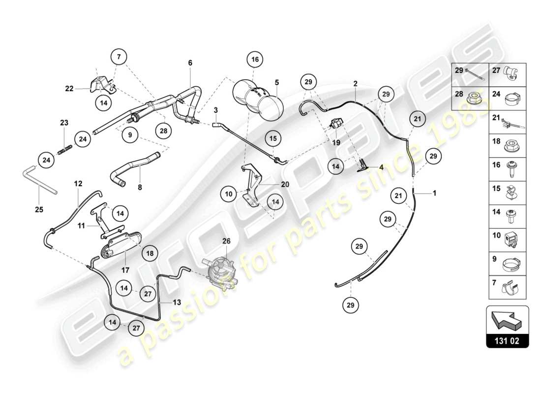 lamborghini 2013 (lp700-4 coupe) vacuum system part diagram