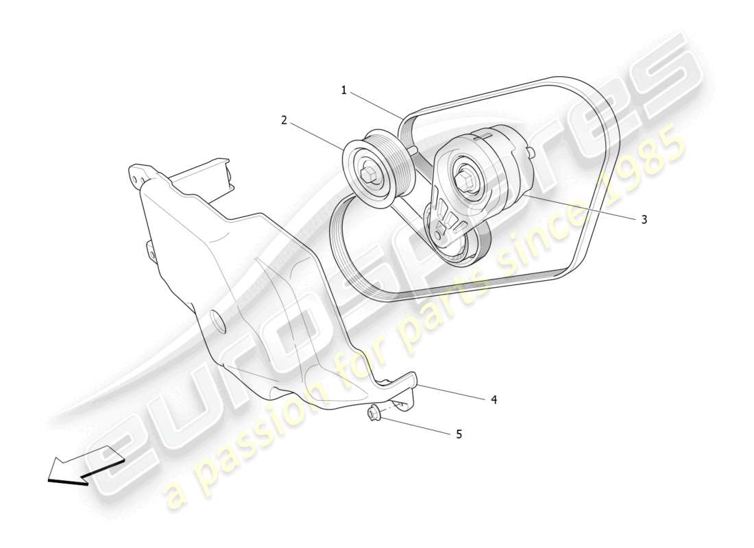 maserati levante gt (2022) auxiliary device belts parts diagram