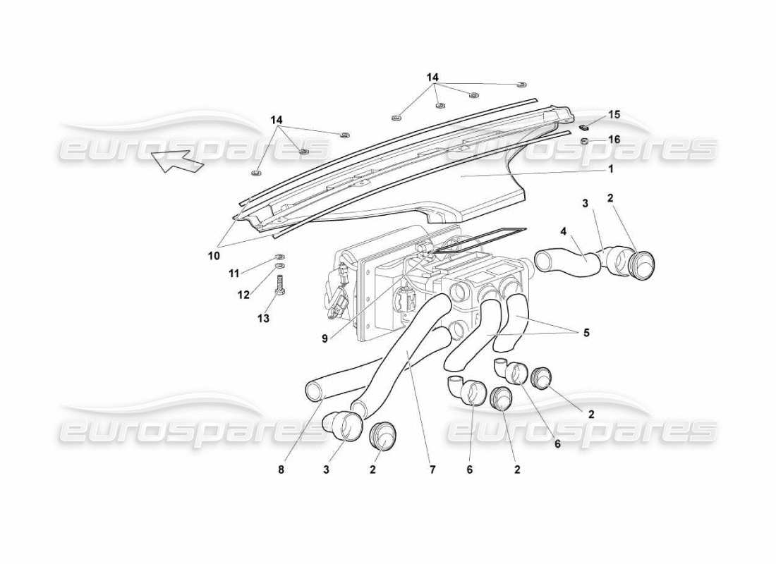 a part diagram from the lamborghini murcielago parts catalogue