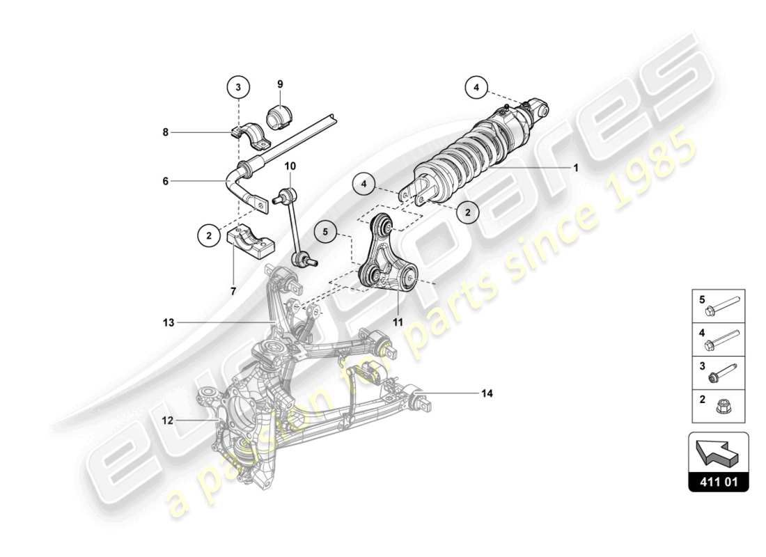 lamborghini lp700-4 roadster (2017) shock absorbers front parts diagram