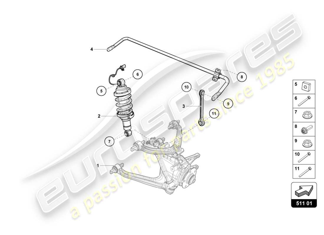 a part diagram from the lamborghini lp580-2 spyder (2016) parts catalogue