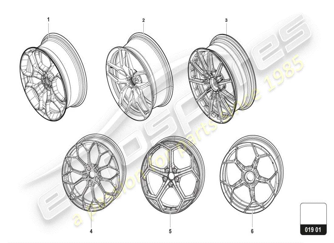 lamborghini huracan lp580-2 spyder (accessories) aluminium rim part diagram