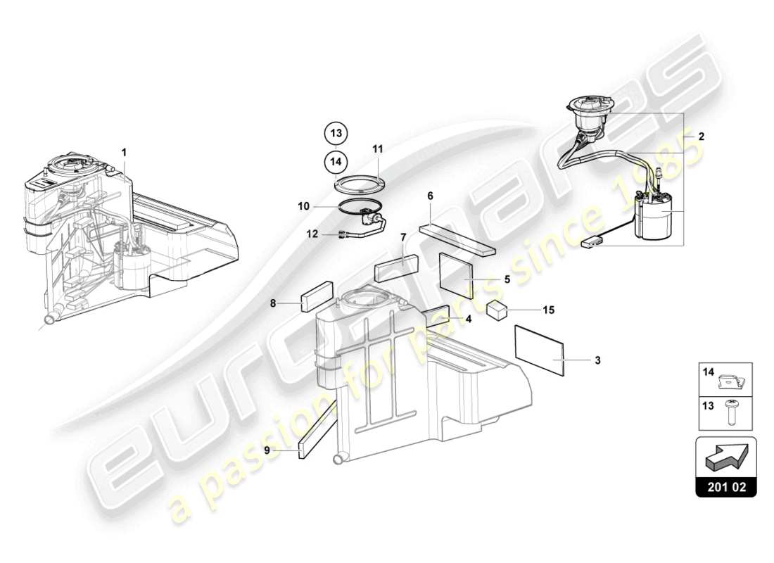 lamborghini lp740-4 s roadster (2021) fuel tank left part diagram
