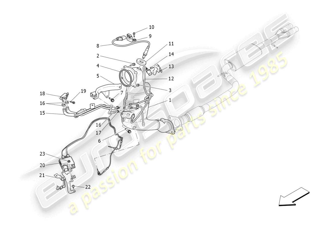 a part diagram from the maserati ghibli (2017 onwards) parts catalogue