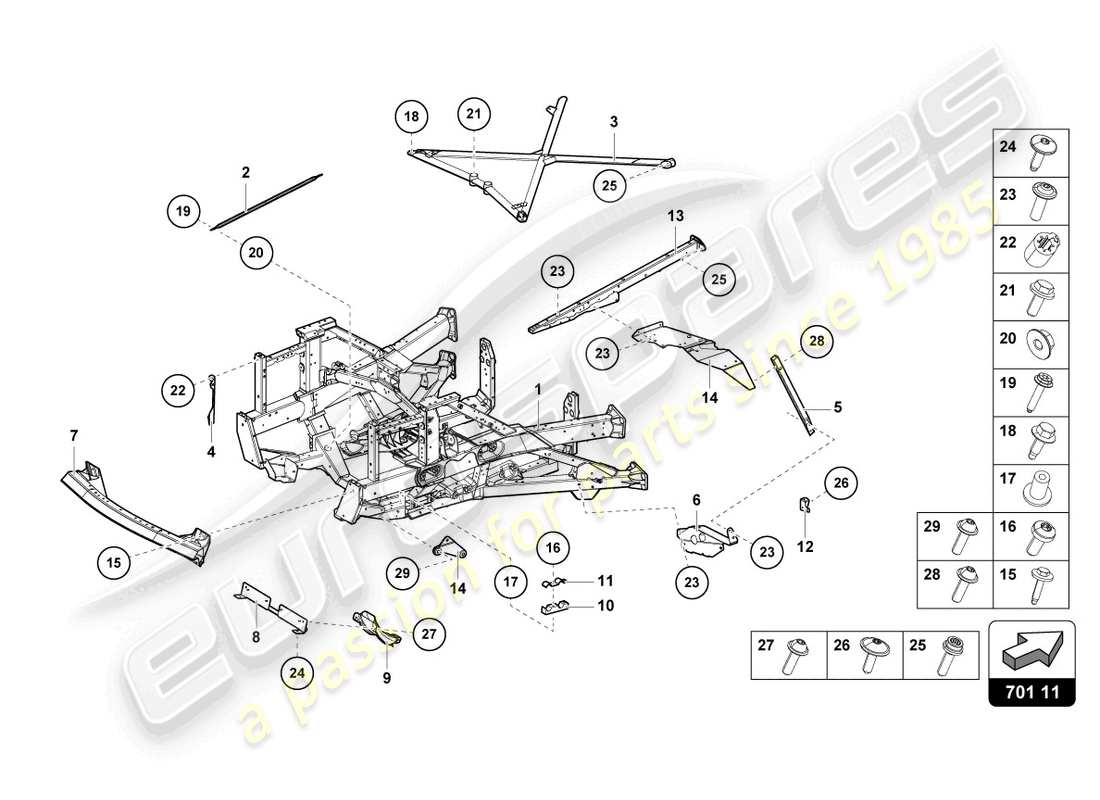 a part diagram from the lamborghini sian parts catalogue
