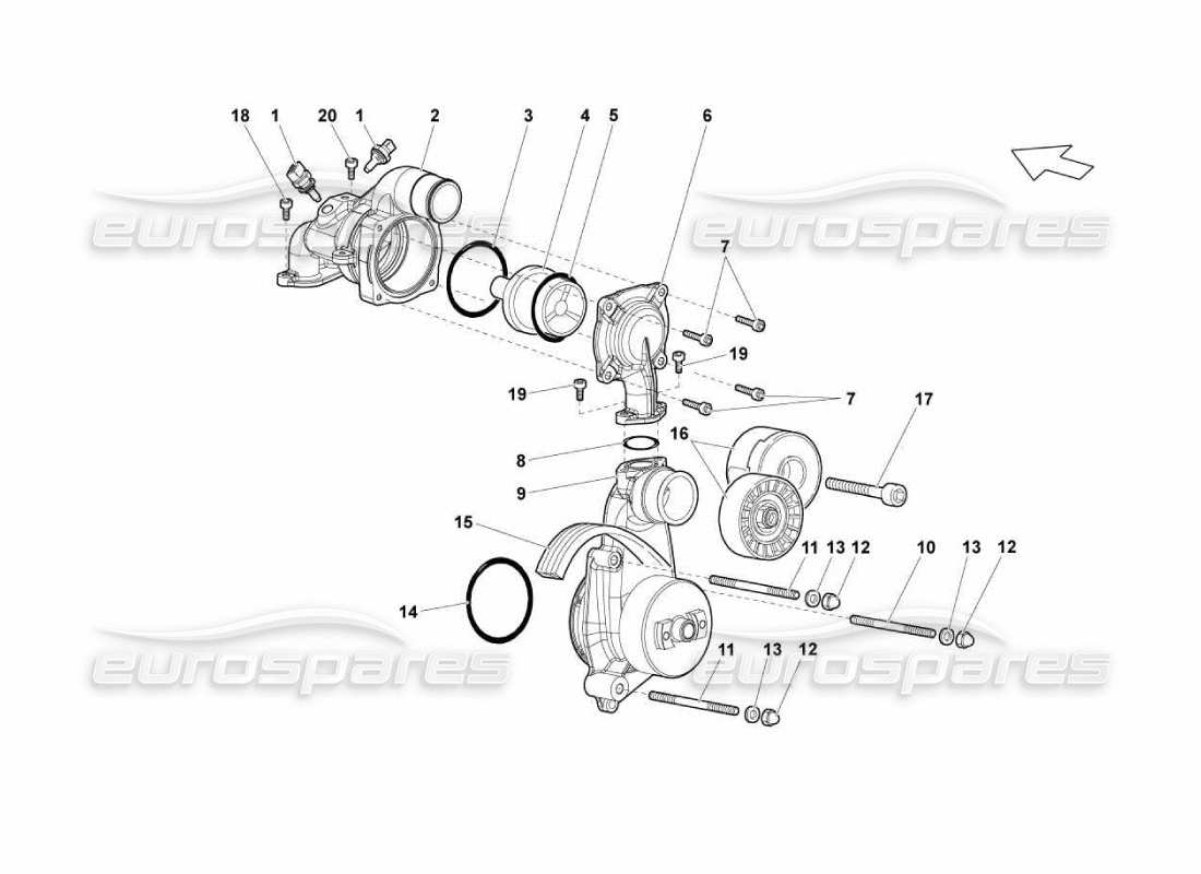 a part diagram from the lamborghini murcielago parts catalogue