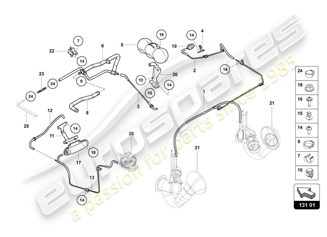 lamborghini lp700-4 coupe (2014) vacuum system parts diagram