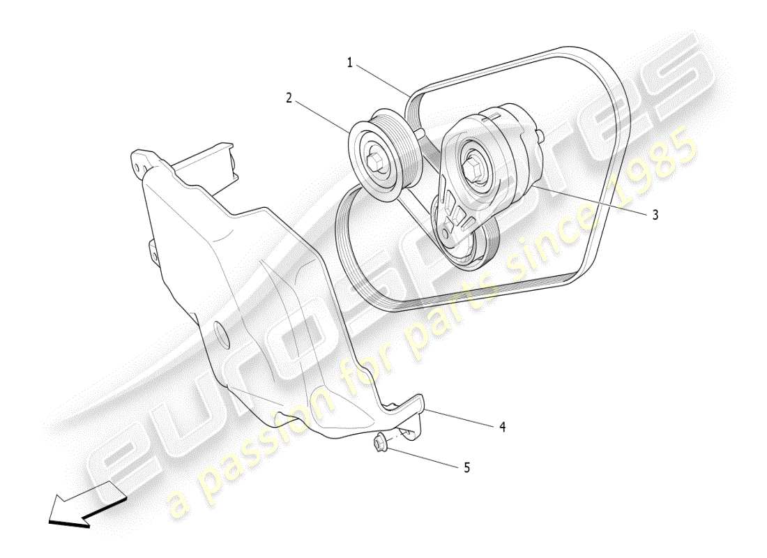 maserati ghibli (2021) auxiliary device belts part diagram