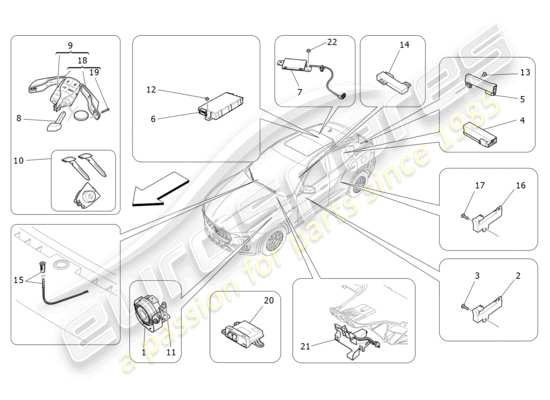 a part diagram from the maserati levante (2018) parts catalogue