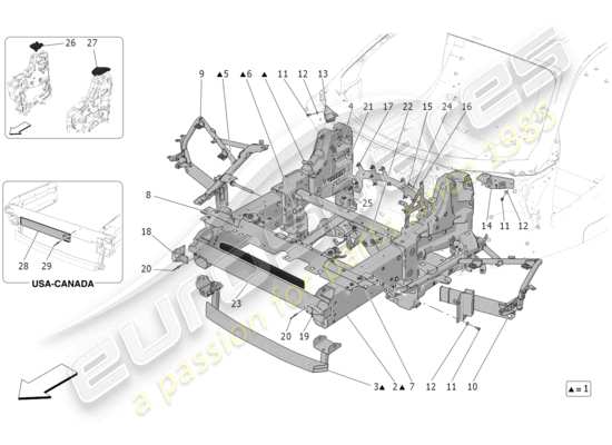 a part diagram from the maserati mc20 parts catalogue