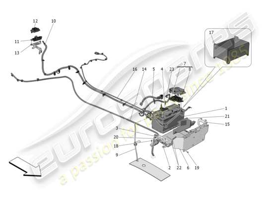 a part diagram from the maserati mc20 parts catalogue