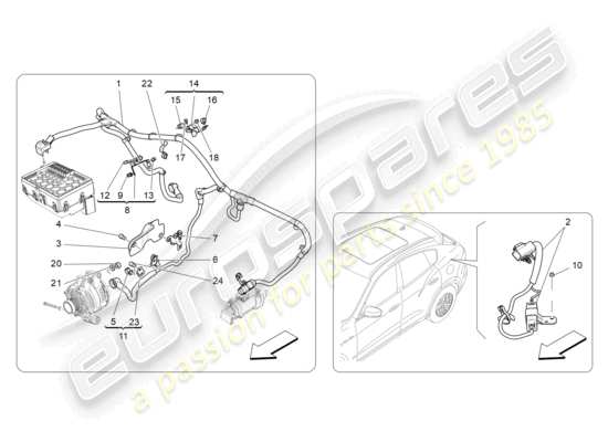 a part diagram from the maserati levante parts catalogue