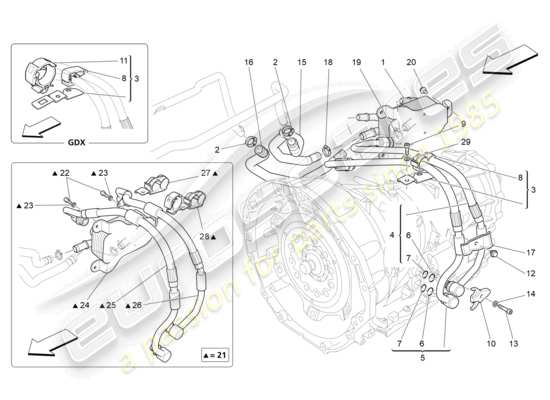 a part diagram from the maserati quattroporte m156 (2017 onwards) parts catalogue