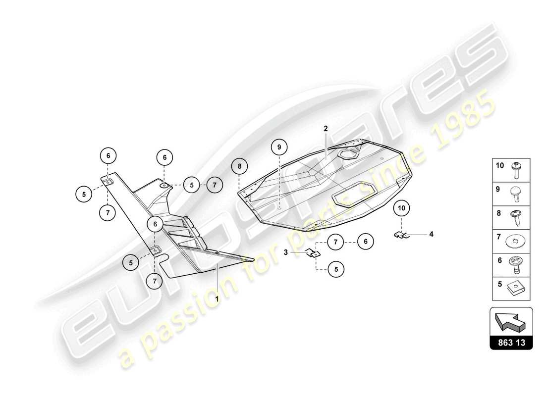 lamborghini lp750-4 sv coupe (2016) cover parts diagram