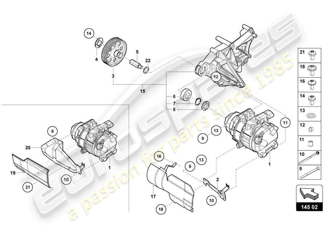 lamborghini lp720-4 coupe 50 (2014) a/c compressor parts diagram