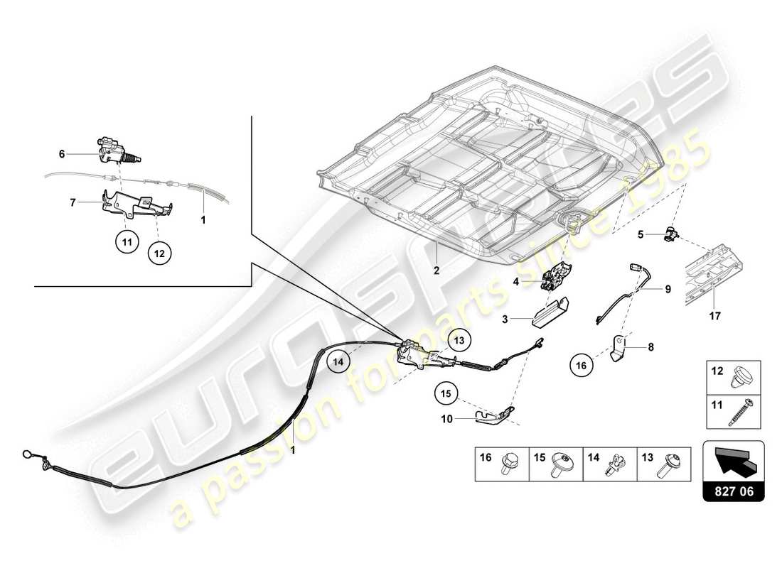 lamborghini 2020 (evo spyder) rear lid part diagram