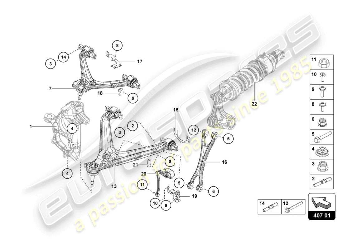 lamborghini 2013 (lp700-4 coupe) suspension front part diagram