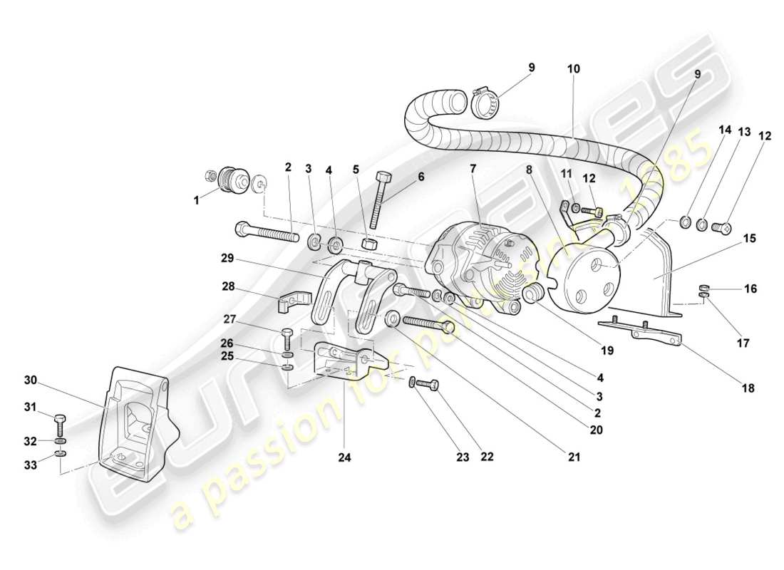 a part diagram from the lamborghini murcielago coupe (2003) parts catalogue