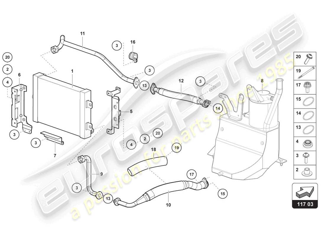 a part diagram from the lamborghini aventador lp720-4 parts catalogue