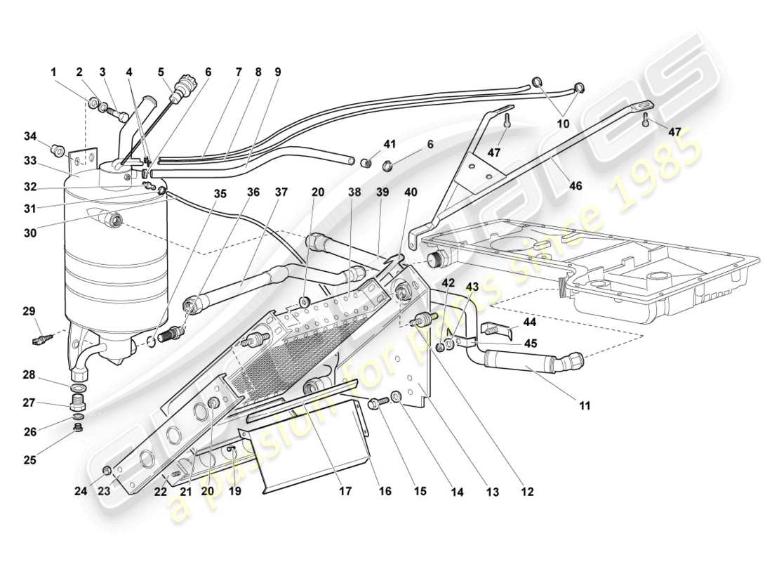 a part diagram from the lamborghini murcielago coupe (2004) parts catalogue