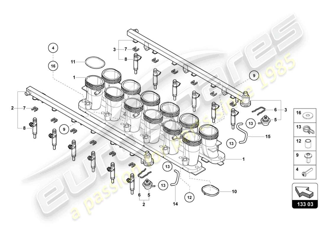 lamborghini lp700-4 roadster (2014) intake manifold parts diagram