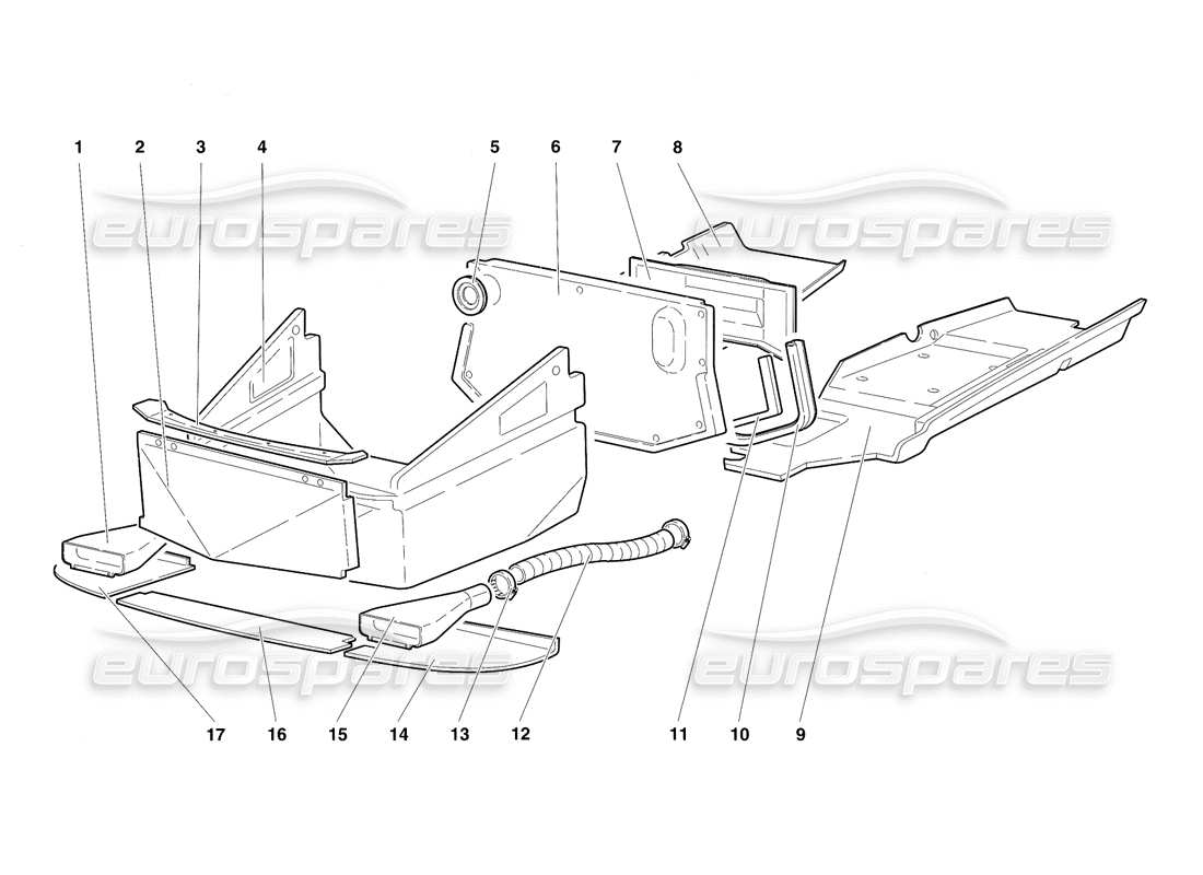 a part diagram from the lamborghini diablo sv (1997) parts catalogue