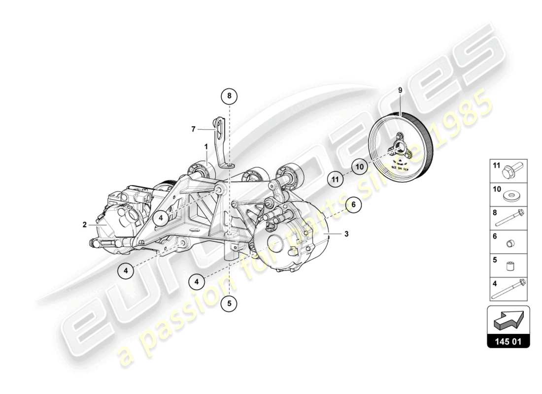 a part diagram from the lamborghini lp740-4 s coupe (2021) parts catalogue