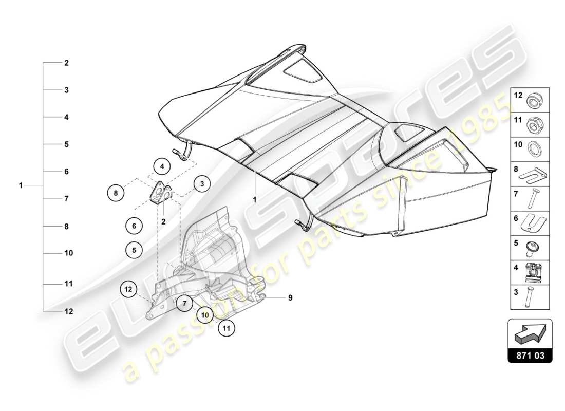 a part diagram from the Lamborghini PERFORMANTE SPYDER (2020) parts catalogue
