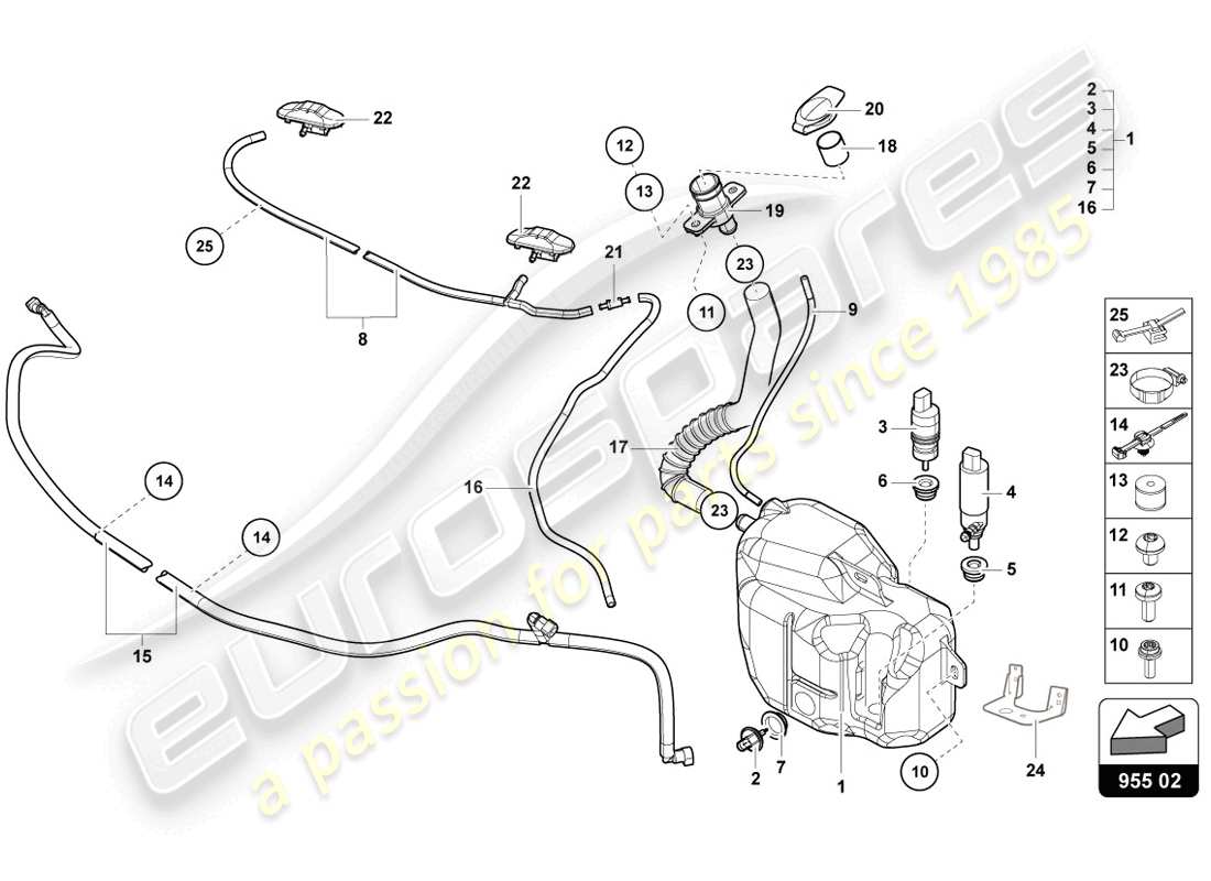 a part diagram from the lamborghini aventador lp720-4 parts catalogue