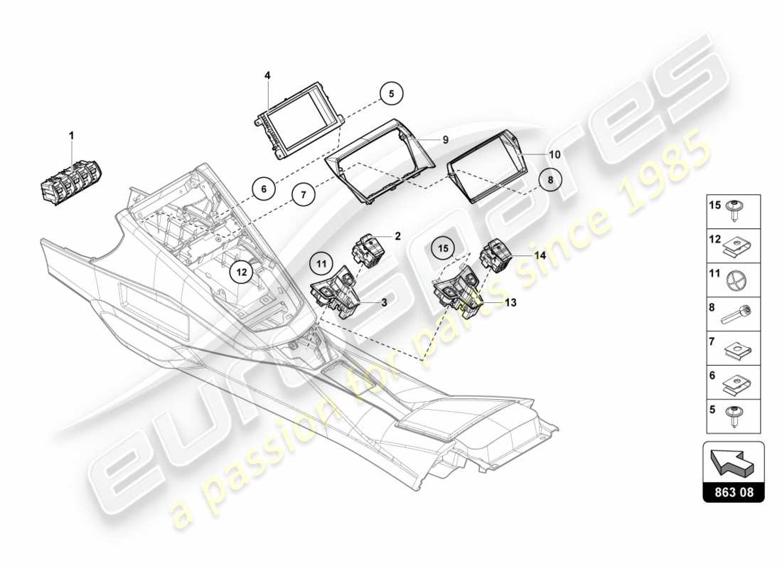 a part diagram from the lamborghini lp700-4 coupe (2012) parts catalogue