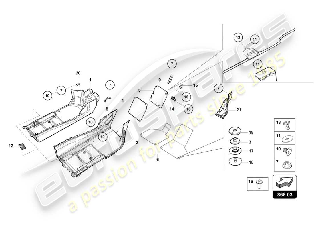 a part diagram from the lamborghini lp580-2 spyder (2016) parts catalogue
