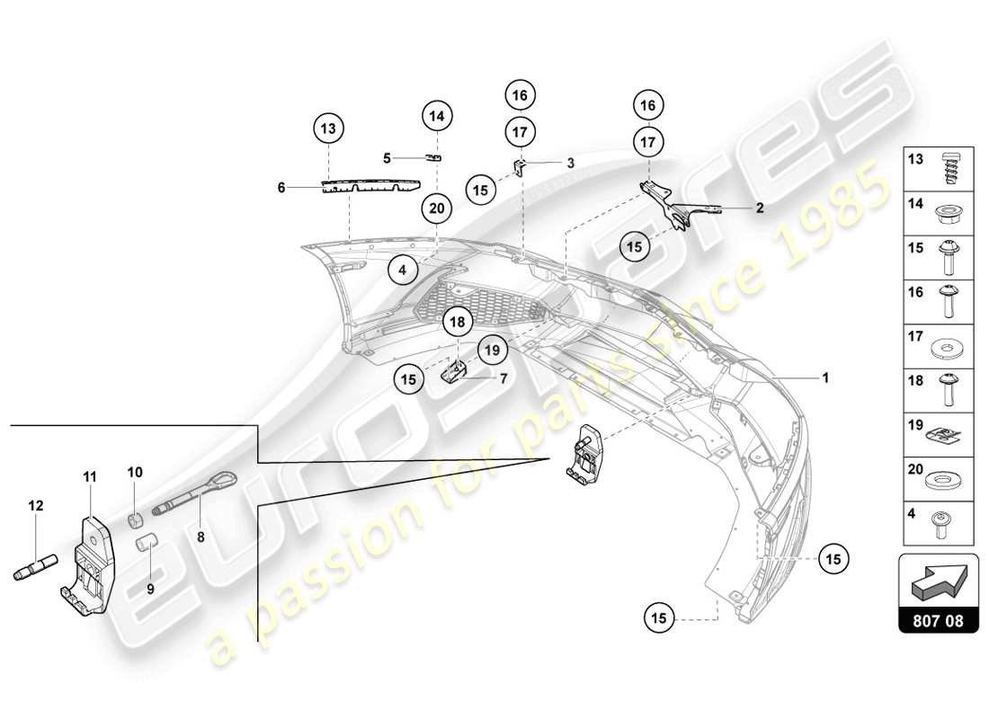 lamborghini lp720-4 coupe 50 (2014) bumper parts diagram