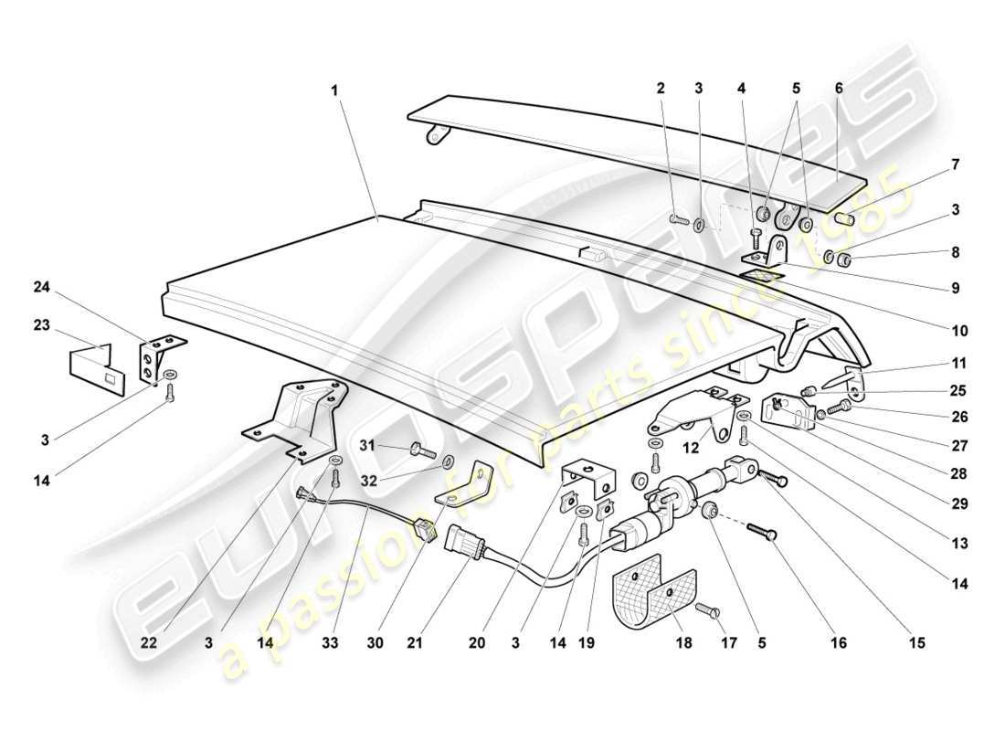 a part diagram from the lamborghini murcielago coupe (2005) parts catalogue