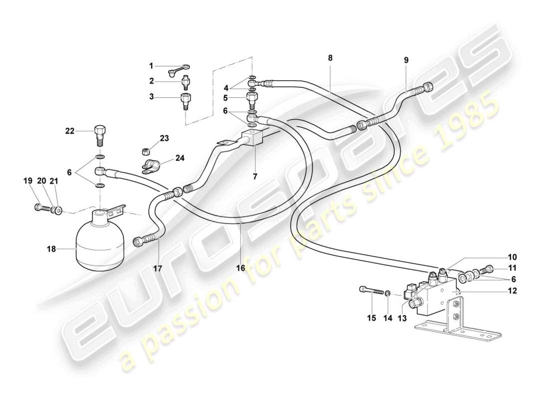 a part diagram from the lamborghini murcielago coupe (2005) parts catalogue