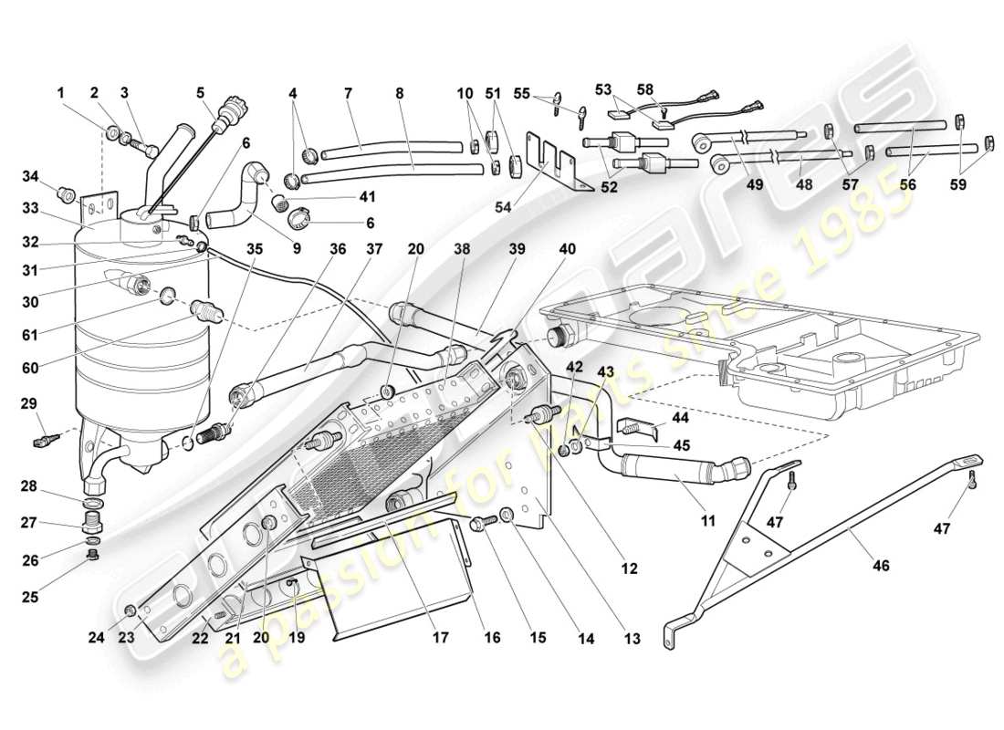 a part diagram from the lamborghini murcielago parts catalogue