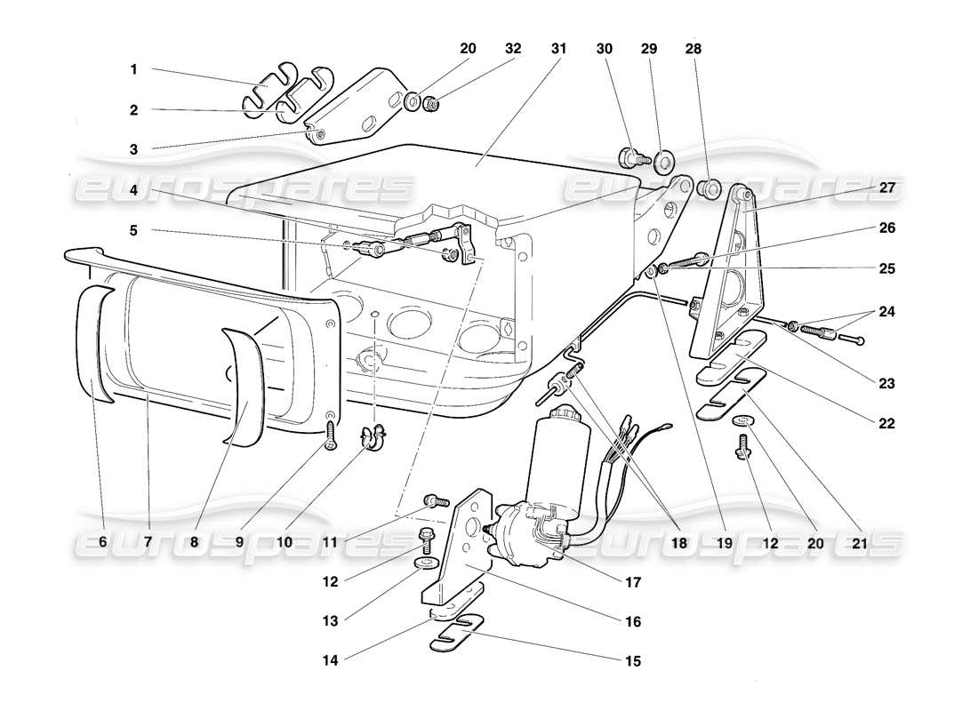 a part diagram from the lamborghini diablo se30 (1995) parts catalogue