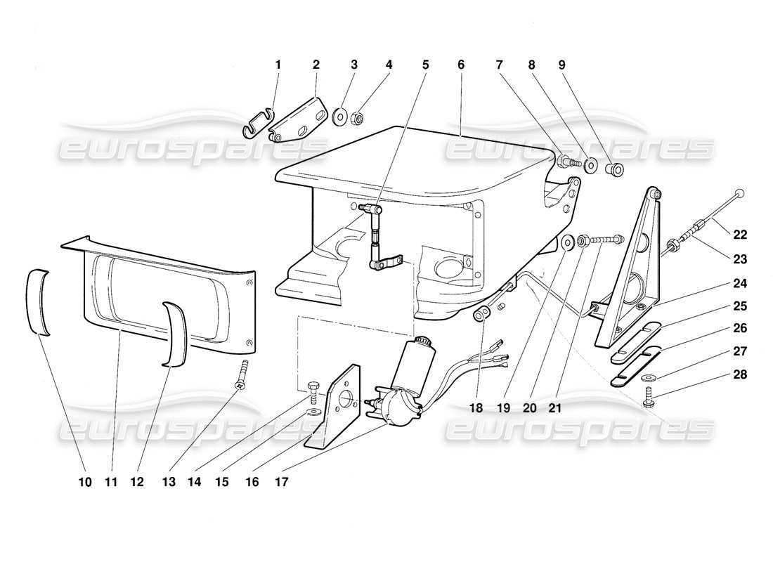 a part diagram from the lamborghini diablo (1991) parts catalogue
