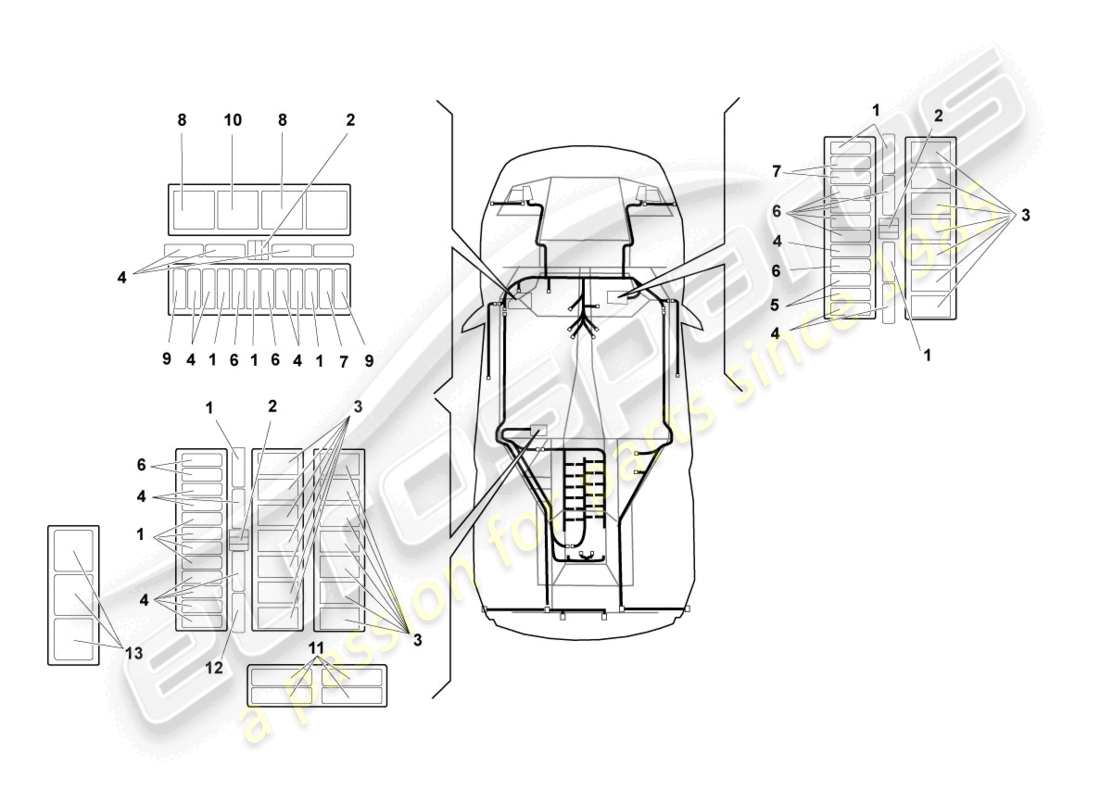 a part diagram from the lamborghini murcielago parts catalogue