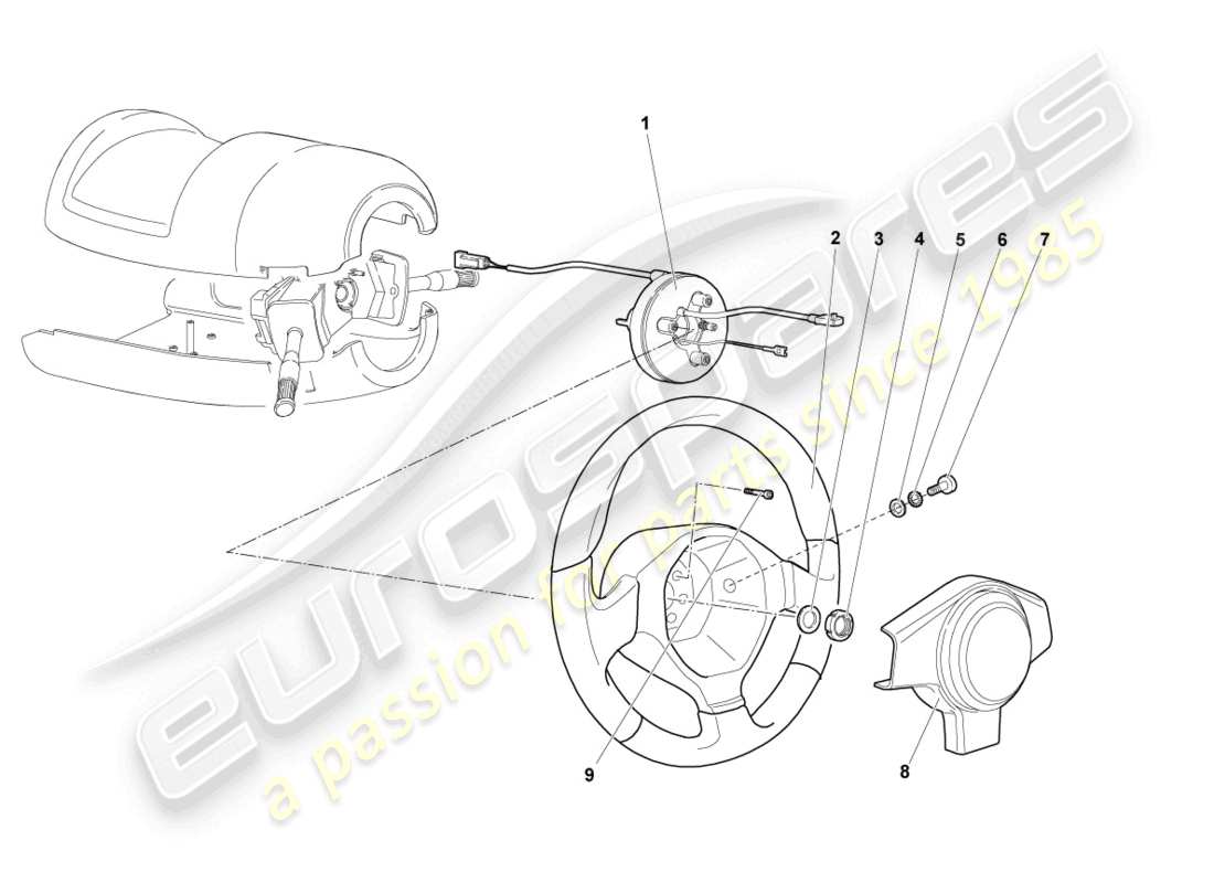 a part diagram from the lamborghini murcielago roadster (2005) parts catalogue