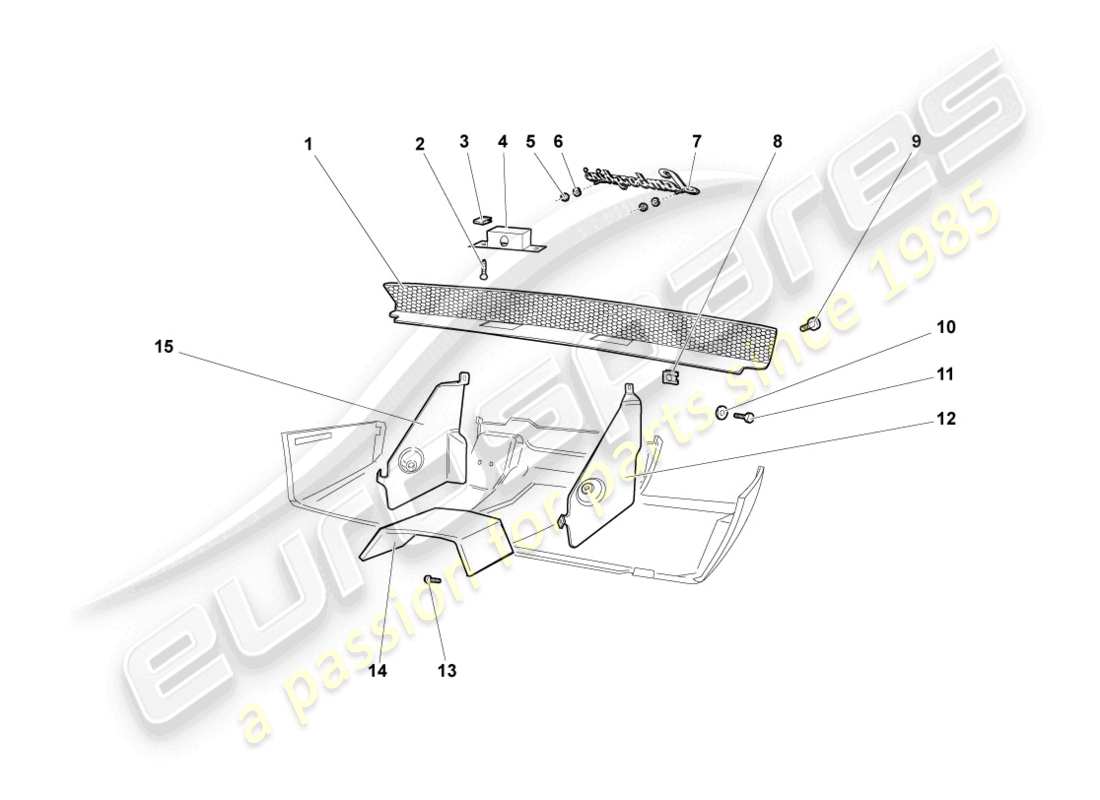 a part diagram from the lamborghini murcielago coupe (2005) parts catalogue