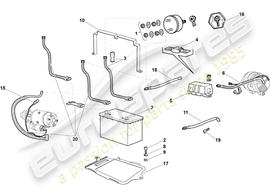 a part diagram from the lamborghini murcielago coupe (2006) parts catalogue