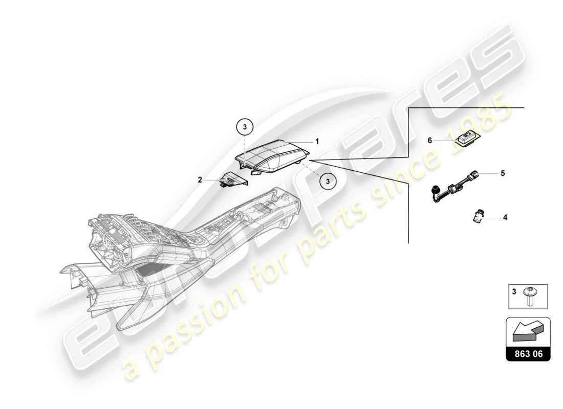 a part diagram from the lamborghini lp580-2 spyder (2018) parts catalogue