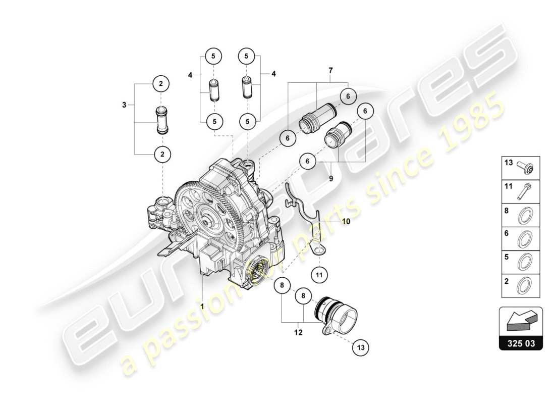 a part diagram from the Lamborghini PERFORMANTE SPYDER (2019) parts catalogue