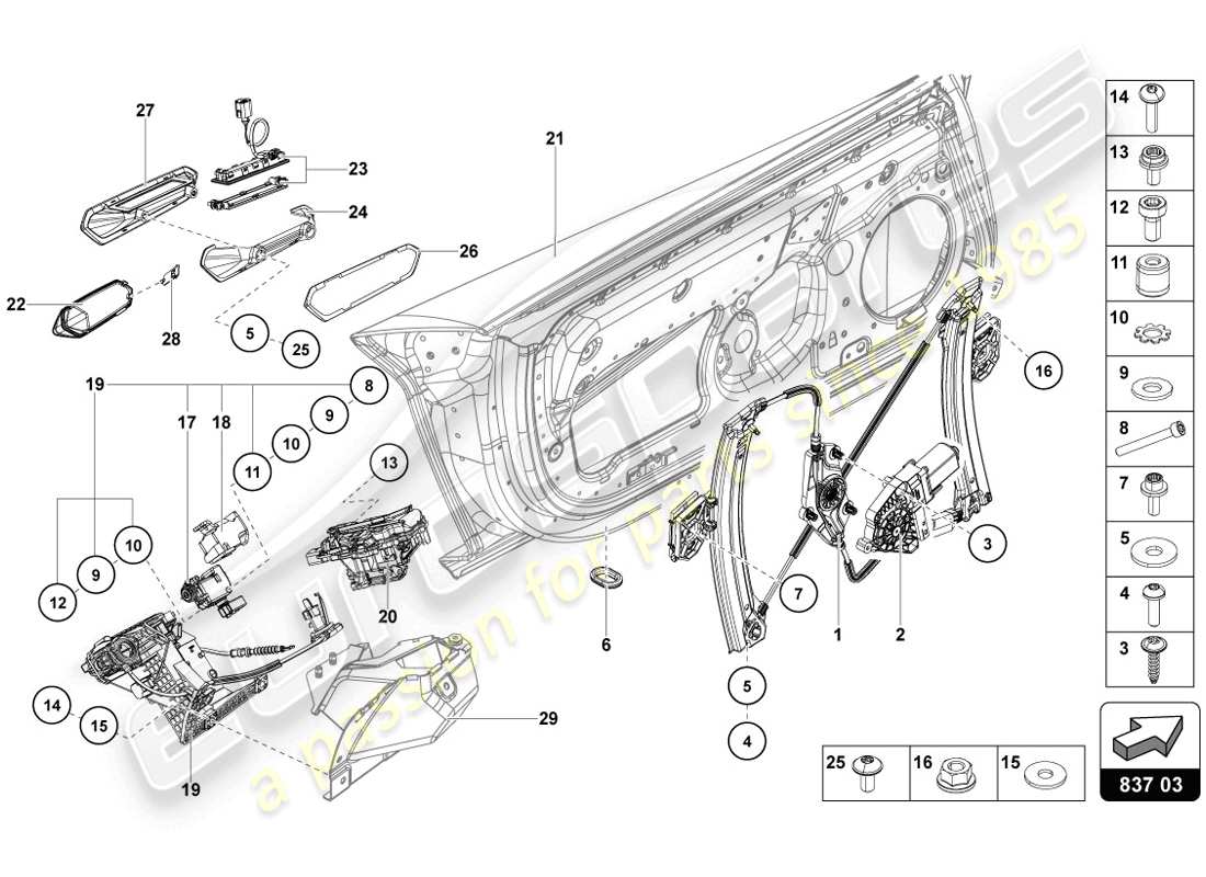 VIEW PARTS DIAGRAMS FROM THE LAMBORGHINI AVENTADOR LP720-4 PARTS CATALOGUE a part diagram from the lamborghini aventador lp720-4 parts catalogue